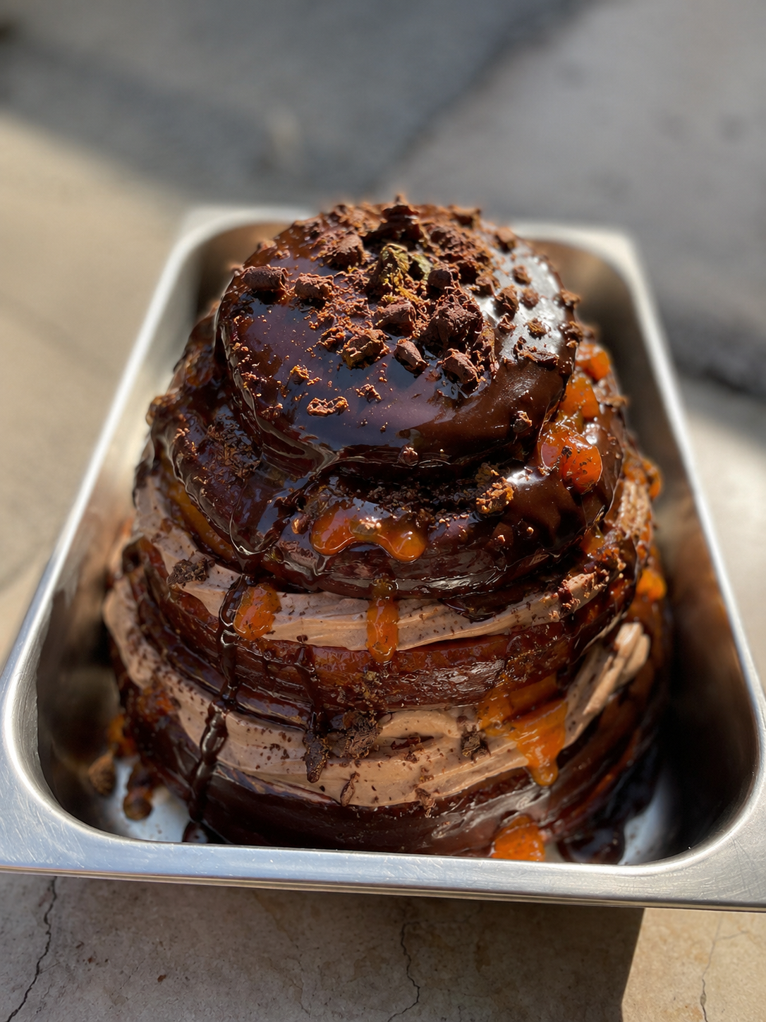Gelato Sacher: cioccolato fondente e albicocca